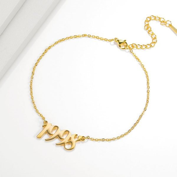 Custom Date Anklet for Birthdays and Special Memories 18K Gold