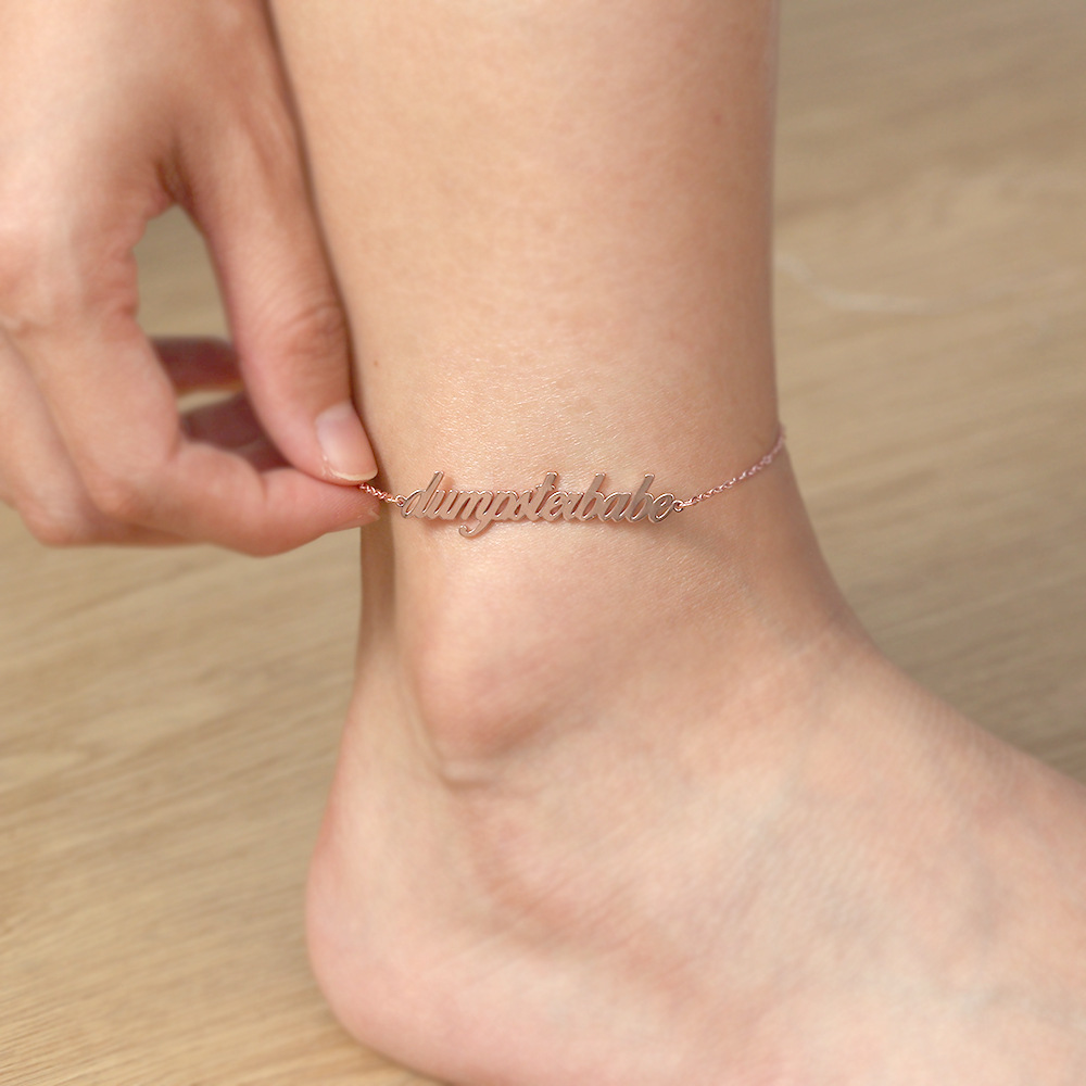 Custom Name Anklet 18K Gold Plated Personalized Anklet with Name Gold Silver Name Anklet - Image 9