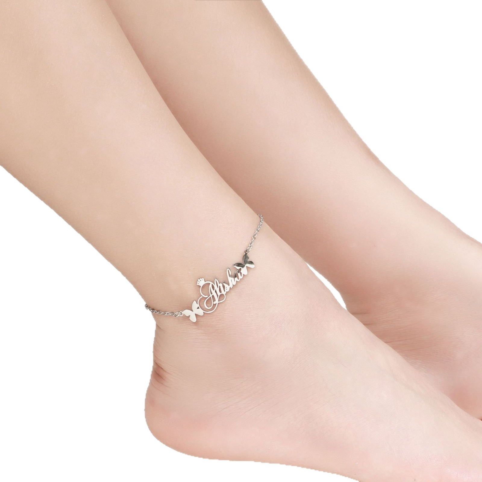 Custom Name Anklet 18K Gold Plated Personalized Anklet with Name Gold Silver Name Anklet - Image 8