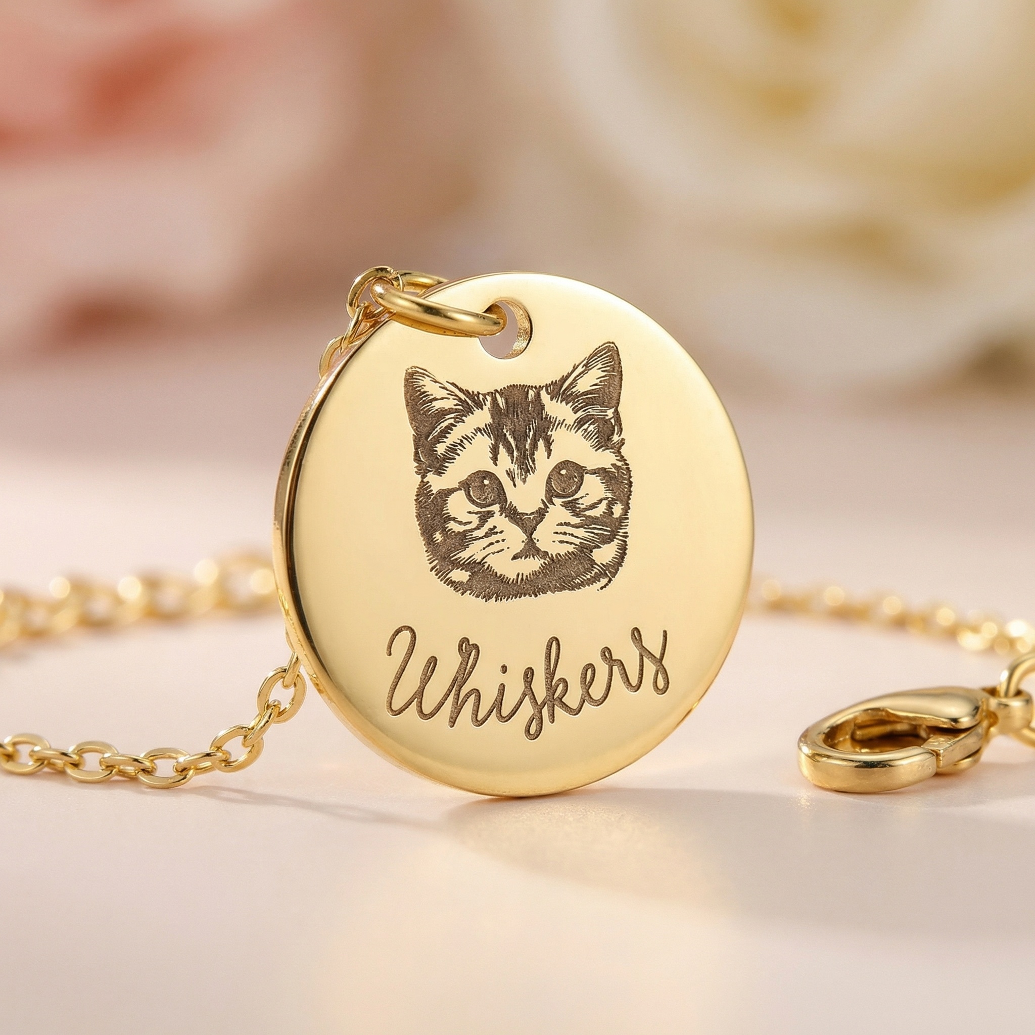 Pet portrait anklet — custom ankle bracelet with pet face engraved