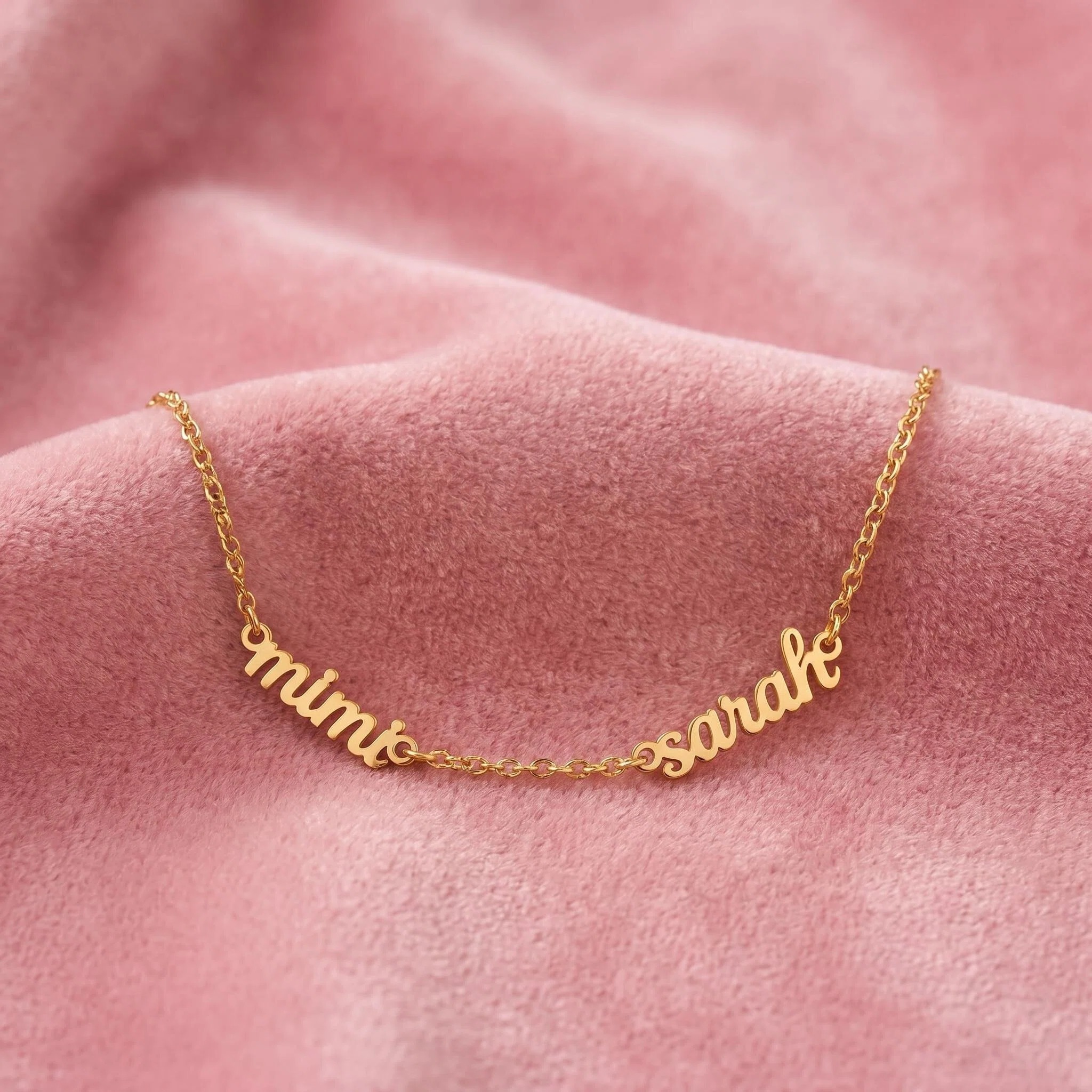 Mom daughter jewelry set — personalized name pieces worn together