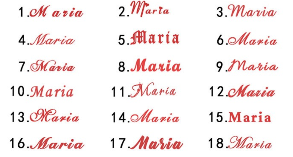Kids bracelet font styles — engraving font options for personalized children's bracelet