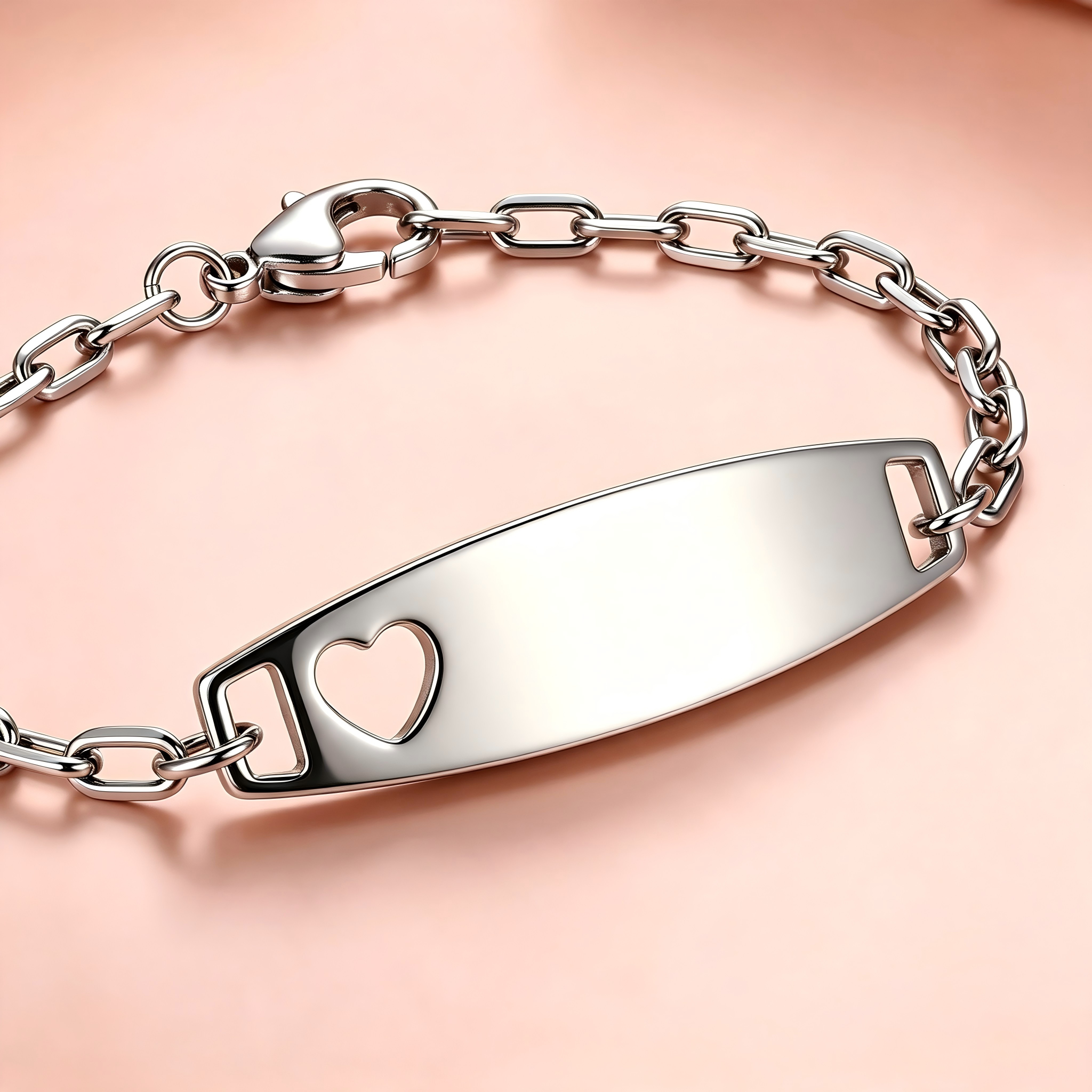 Silver kids bracelet with engraved name — waterproof personalized children's bracelet in silver